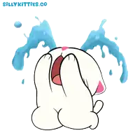 a close up of a cartoon face with the words sillykitties.co below