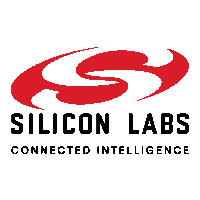 a logo for silicon labs connected intelligence with a red s on a white background