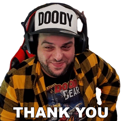 Thank You Doodybeard Sticker - Thank You Doodybeard Grateful Stickers