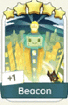 a picture of a beacon in a video game with a robot on it .