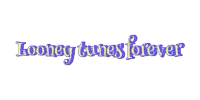 a logo for looney tunes forever in blue and yellow