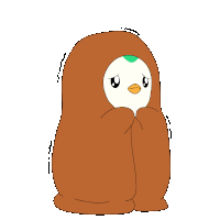 a cartoon of a penguin wrapped in a blanket