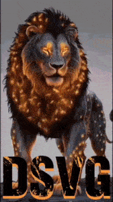 a picture of a lion with the word dsvg written below it