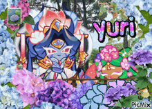 a picture of a cartoon character with the name yuri written on it