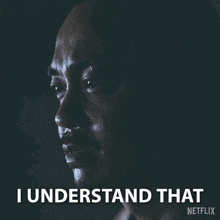 a netflix poster with a man 's face and the words " i understand that " on the bottom