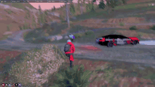 a person holding a purple gun in a video game with a purple background