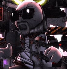 a cartoon character is wearing sunglasses and a white jacket