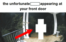 the unfortunate appearing at your front door is written above a picture