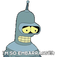 I'M So Embarrassed Bender Sticker - I'M So Embarrassed Bender Futurama Stickers