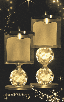 a picture of candles with the words softness on the bottom right