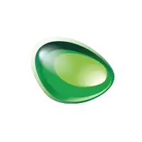 a green oval on a white background that looks like an emerald