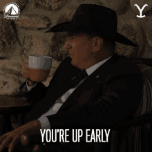 Youre Up Early John Dutton GIF - Youre Up Early John Dutton Kevin Costner GIFs