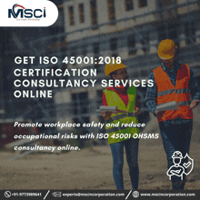a poster for msci certification consultancy services online