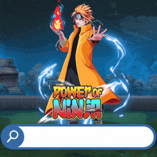 a power of ninja poster with a search bar underneath it