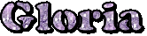 the name gloria is written in purple letters on a white background