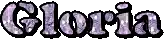 the name gloria is written in purple letters on a white background