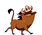 a pixel art drawing of a warthog walking