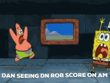 dan panic seeing dn rob score on am running in circles spongebob