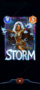 a screenshot of a video game shows a storm card