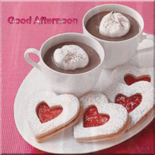 Valentine Cookies Good Afternoon GIF - Valentine Cookies Good Afternoon Heart Cookies GIFs