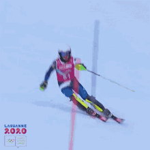 downhill slide skiing turn knocking poles