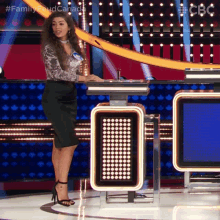 a woman on a tv show called family feud