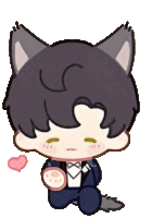 a drawing of a boy with a cat ear