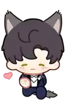 a drawing of a boy with a cat ear
