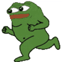 pepe the frog running smile jogging working out