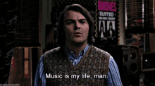 Music Is My Life, Man. GIF - Music Life Jackblack GIFs