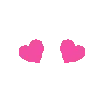 a pixel art of a pink heart with two smaller hearts behind it .