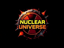 a logo for the nuclear universe with a nuclear symbol in the center