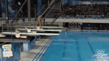 Olympic Diving Fron Flip Dive GIF