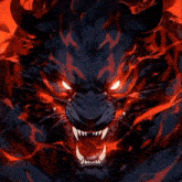 a cartoon drawing of a tiger with glowing eyes