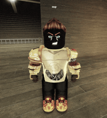 a roblox character with the word oup on the bottom right
