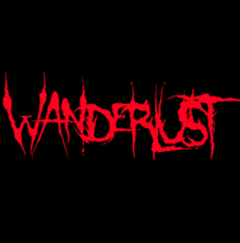 a black background with red letters that spell out the word wanderlust