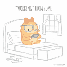 Working From Home Sloth GIF - Working From Home Sloth On The Phone GIFs