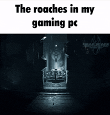the roaches in my gaming pc is written on a picture