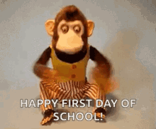 monkey cymbal ocd happy first day