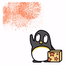 penguin big eye fireworks celebration gift