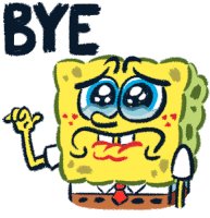 Spongebob Bye Sticker - Spongebob Bye Waving Stickers
