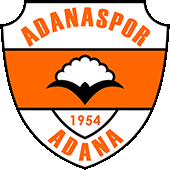 an orange and white logo for adanaspor with a cloud in the middle