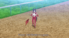 a person laying on the grass with the words " vamos taiki shuttle va a ganar "