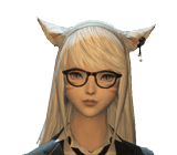 a woman with long blonde hair and glasses is wearing a fox ear headband .