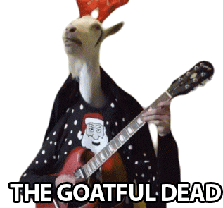 The Goatful Dead Pun Sticker