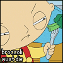 Family Guy Stewie Griffin GIF - Family Guy Stewie Griffin Broccoli Must Die GIFs