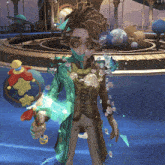 a man with dreadlocks and a green coat is holding a globe in his hand