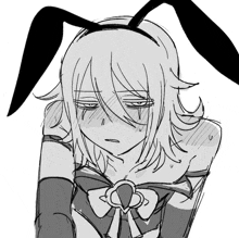 a drawing of a girl wearing bunny ears