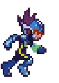 a pixel art drawing of a man in a blue suit .