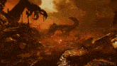 a gif from gifrun.com shows a monster with horns and a skull
